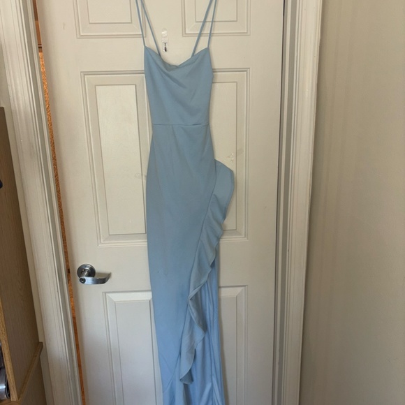 Windsor Light Blue Sleeveless High Slit Formal Dress - Picture 2 of 6